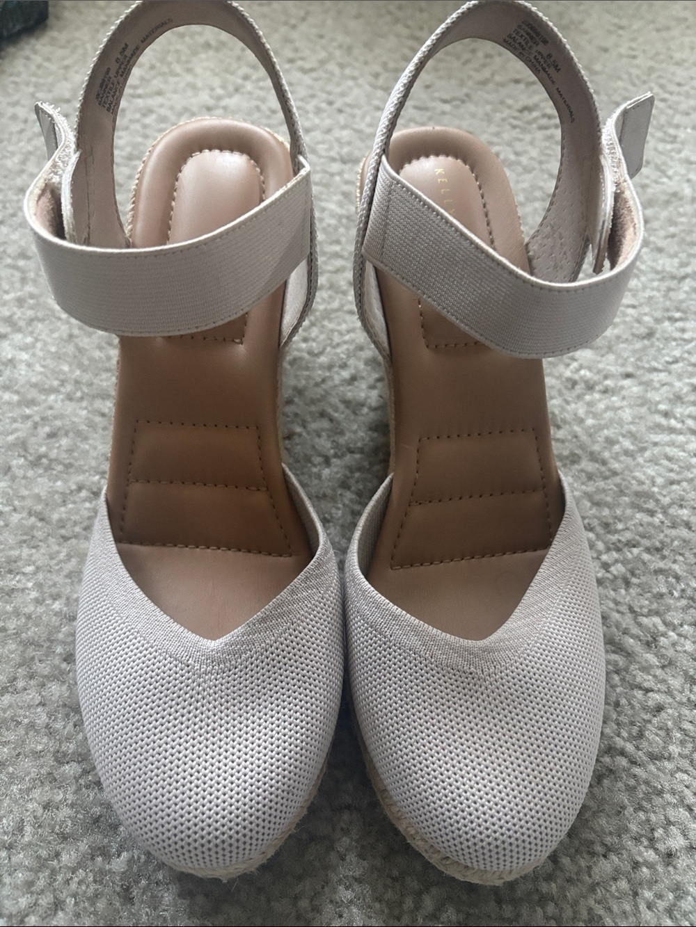 Kelly & Katie Women’s Ankle-Strap Espadrille Wedges in Light Beige